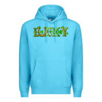 Ocean Blue st. patrick's day lucky with clovers and horseshoe Premium Hoodie - RanaPortraitStore