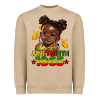 Juneteenth 1865 Afro Girl Heavyweight Sweatshirt | Teevron