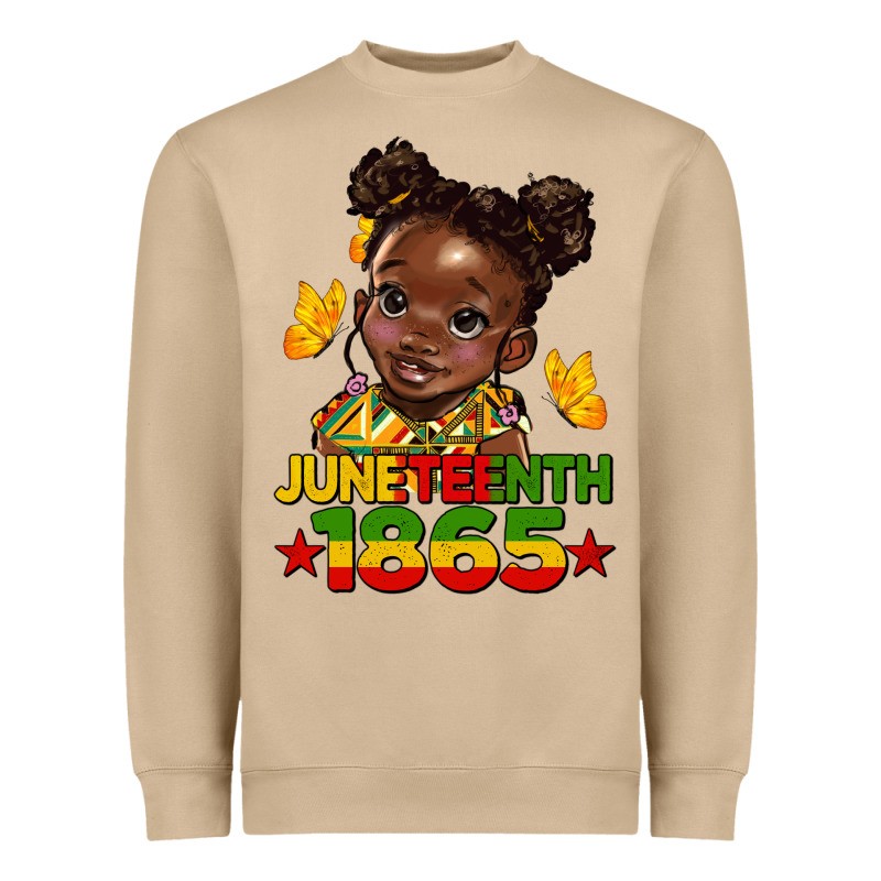 Juneteenth 1865 Afro Girl Heavyweight Sweatshirt by HRA Design Shop | Teevron