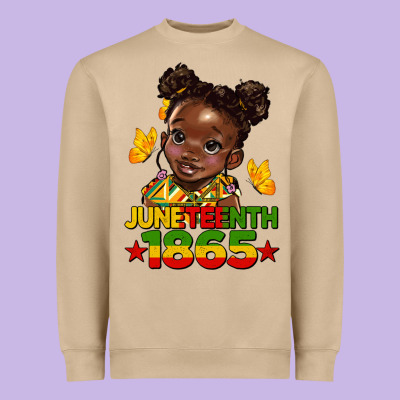 Juneteenth 1865 Afro Girl Heavyweight Sweatshirt Designed By Hra Design Shop