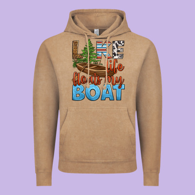 Lake Life Floats My Boat Vintage Hoodie Designed By Hra Design Shop