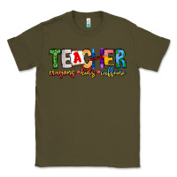 Army Green Teacher Cryons Kids Caffeine Classic Tee - CowhideDigitalArt