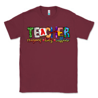 Burgundy Teacher Cryons Kids Caffeine Classic Tee - CowhideDigitalArt