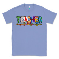 Colony Blue Teacher Cryons Kids Caffeine Classic Tee - CowhideDigitalArt
