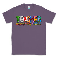 Lavender Teacher Cryons Kids Caffeine Classic Tee - CowhideDigitalArt