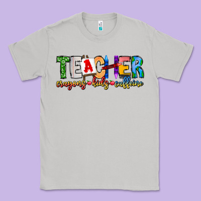 Teacher Cryons Kids Caffeine Classic Tee Designed By Cowhidedigitalart