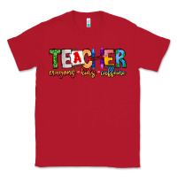 Red Teacher Cryons Kids Caffeine Classic Tee - CowhideDigitalArt