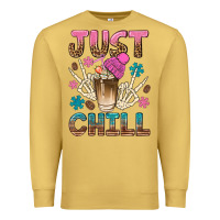 Antique Gold just chill with coffee bean bbs Premium Sweatshirt - BundleAndBundleShop