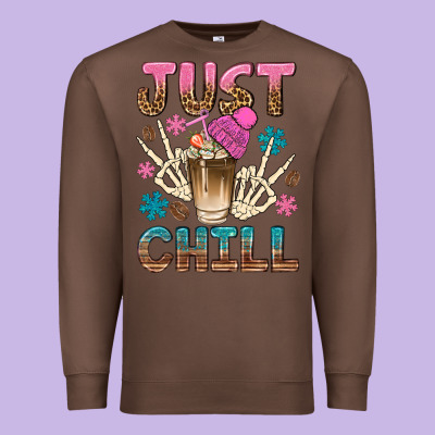 Just Chill With Coffee Bean Bbs Premium Sweatshirt Designed By Bundleandbundleshop