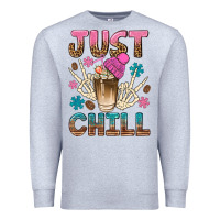 Heather Grey just chill with coffee bean bbs Premium Sweatshirt - BundleAndBundleShop