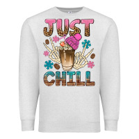 Oatmeal Heather just chill with coffee bean bbs Premium Sweatshirt - BundleAndBundleShop
