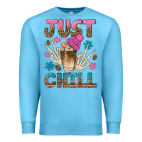 Ocean Blue just chill with coffee bean bbs Premium Sweatshirt - BundleAndBundleShop