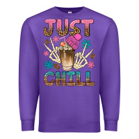 Purple just chill with coffee bean bbs Premium Sweatshirt - BundleAndBundleShop