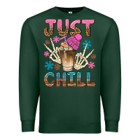 Sports Green just chill with coffee bean bbs Premium Sweatshirt - BundleAndBundleShop