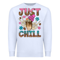 White just chill with coffee bean bbs Premium Sweatshirt - BundleAndBundleShop