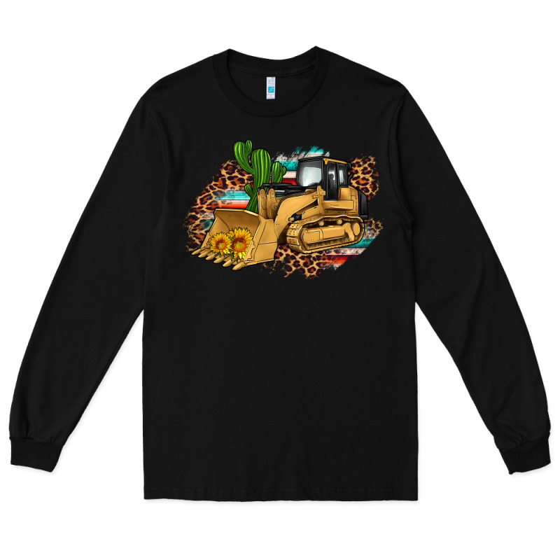 Bulldozer Leopard Cactus Sunflower Long Sleeve Tee by Artiststas | Teevron