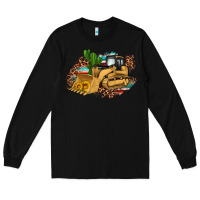 Black bulldozer leopard cactus sunflower Long Sleeve Tee - Artiststas