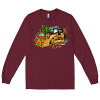 Burgundy bulldozer leopard cactus sunflower Long Sleeve Tee - Artiststas