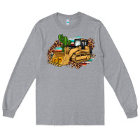 Heather Grey bulldozer leopard cactus sunflower Long Sleeve Tee - Artiststas