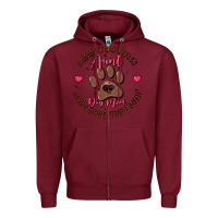 Burgundy i have two titles aunt and dog mom Zipper Hoodie - MaliasSmallBusiness