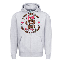 Heather Grey i have two titles aunt and dog mom Zipper Hoodie - MaliasSmallBusiness