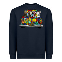 Navy farm life truck autism Heavyweight Sweatshirt - CowhideDigitalArt