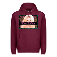 Burgundy free britney leopard glitter Premium Hoodie - AdoDesignShop