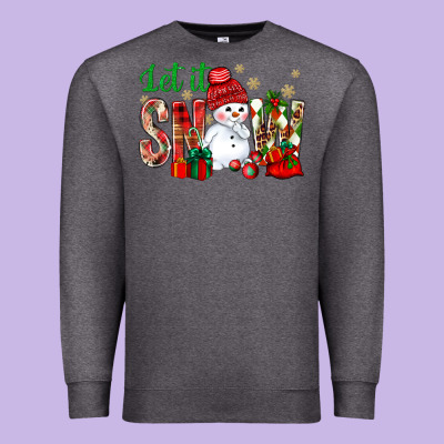 Let It Snow With Snowman Premium Sweatshirt Designed By Bundleandbundleshop
