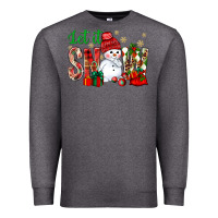 Charcoal Heather let it snow with snowman Premium Sweatshirt - BundleAndBundleShop