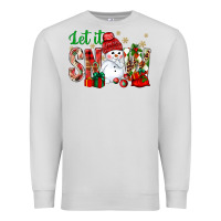 Dove Grey let it snow with snowman Premium Sweatshirt - BundleAndBundleShop