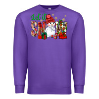 Purple let it snow with snowman Premium Sweatshirt - BundleAndBundleShop