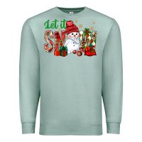 Seafoam let it snow with snowman Premium Sweatshirt - BundleAndBundleShop