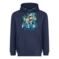 Navy Freezing To Death Heavyweight Hoodie - MaliasSmallBusiness