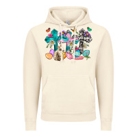 Vintage Artic Western rabbit with Cross and flowers Vintage Hoodie - Neo Western