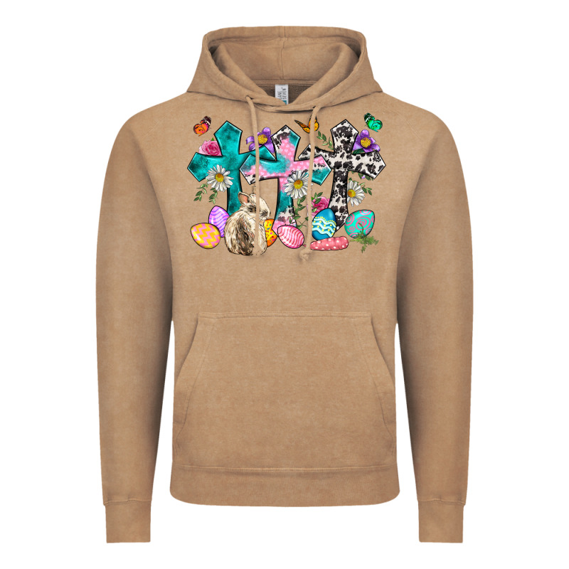Western Rabbit With Cross And Flowers Vintage Hoodie by Neo Western | Teevron