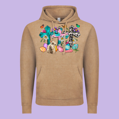 Western Rabbit With Cross And Flowers Vintage Hoodie Designed By Neo Western
