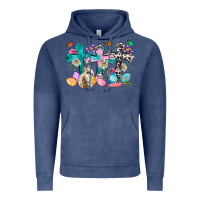 Vintage Denim Western rabbit with Cross and flowers Vintage Hoodie - Neo Western