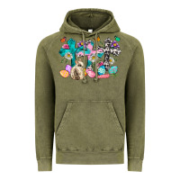 Vintage Olive Western rabbit with Cross and flowers Vintage Hoodie - Neo Western
