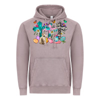 Vintage Zinc Western rabbit with Cross and flowers Vintage Hoodie - Neo Western