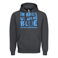 Smoke in april we wear blue autism awareness Zipper Hoodie - MaliasSmallBusiness
