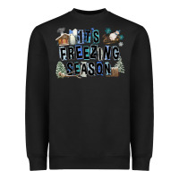 Black It's Freezing Season Heavyweight Sweatshirt - FaDigitalArtStudio