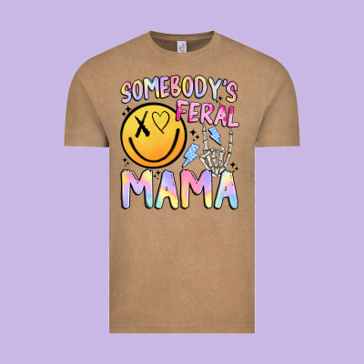 Somebody's Feral Mama Vintage Tee Designed By Jahusdesignshop