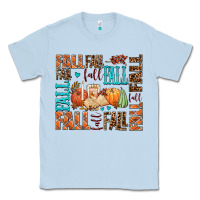 Dusty Blue fall fall  amd pumpkins Classic Tee - AdoDesignShop