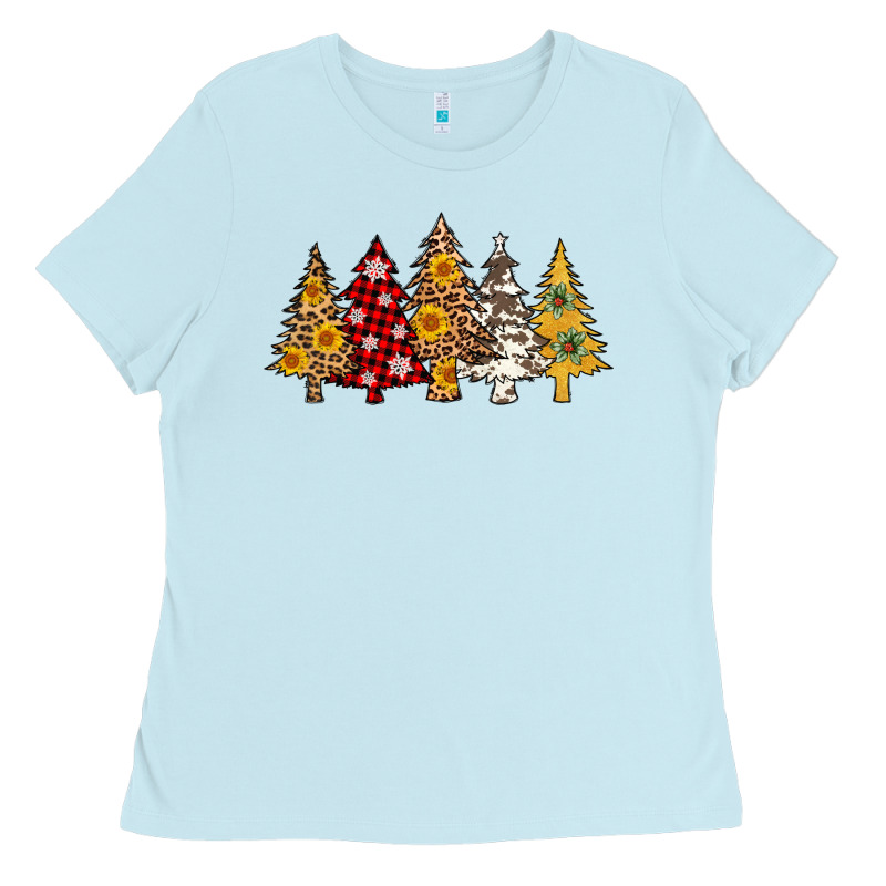 Leopard Christmas Trees Ladies Tee by AdoDesignShop | Teevron