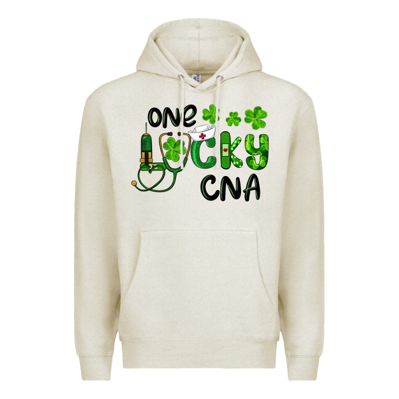 St. Patrick's Day One Lucky Cna Premium Hoodie by RanaPortraitStore | Teevron