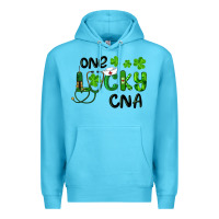 Ocean Blue St. Patrick's Day One Lucky Cna Premium Hoodie - RanaPortraitStore