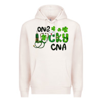 Pale Pink St. Patrick's Day One Lucky Cna Premium Hoodie - RanaPortraitStore