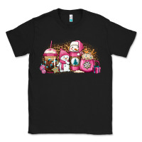 Black pink Christmas winter snowman coffee Classic Tee - Jasminsmagicworld