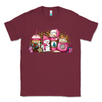 Burgundy pink Christmas winter snowman coffee Classic Tee - Jasminsmagicworld