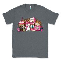 Charcoal Heather pink Christmas winter snowman coffee Classic Tee - Jasminsmagicworld